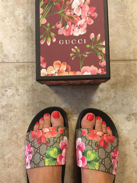 gucci womens shoes flowers|Gucci floral slides outfit.